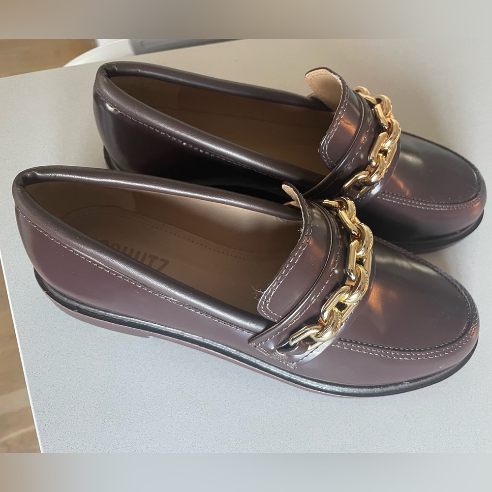 SCHUTZ dark chocolate real leather loafers/flats brand new with the tag and box. - Picture 5 of 5